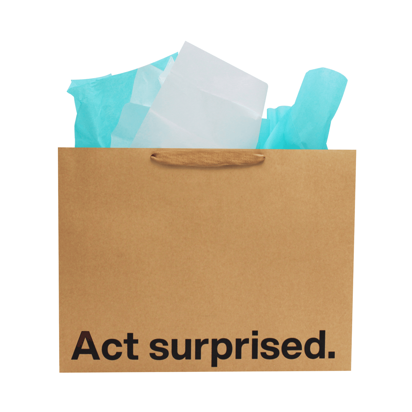 Act Surprised large gift bag made of kraft material, perfect for any occasion, featuring funny gift bag design.