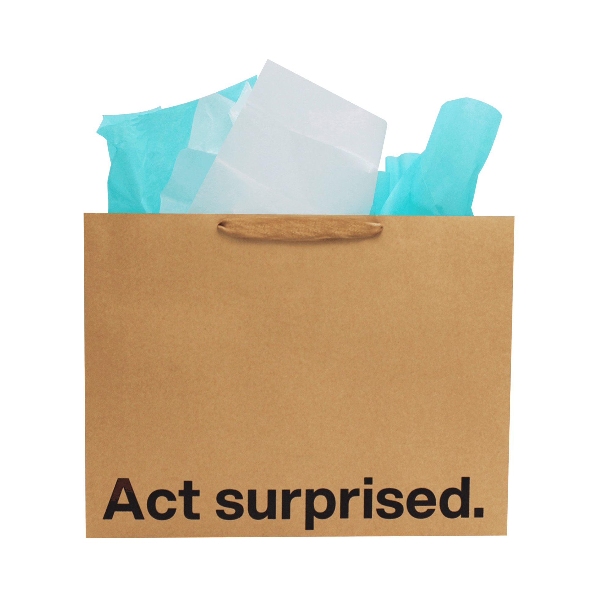 Act Surprised large gift bag made of kraft material, perfect for any occasion, featuring funny gift bag design.