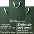Funny stoner gift bags featuring humorous pot-themed jokes on each bag.