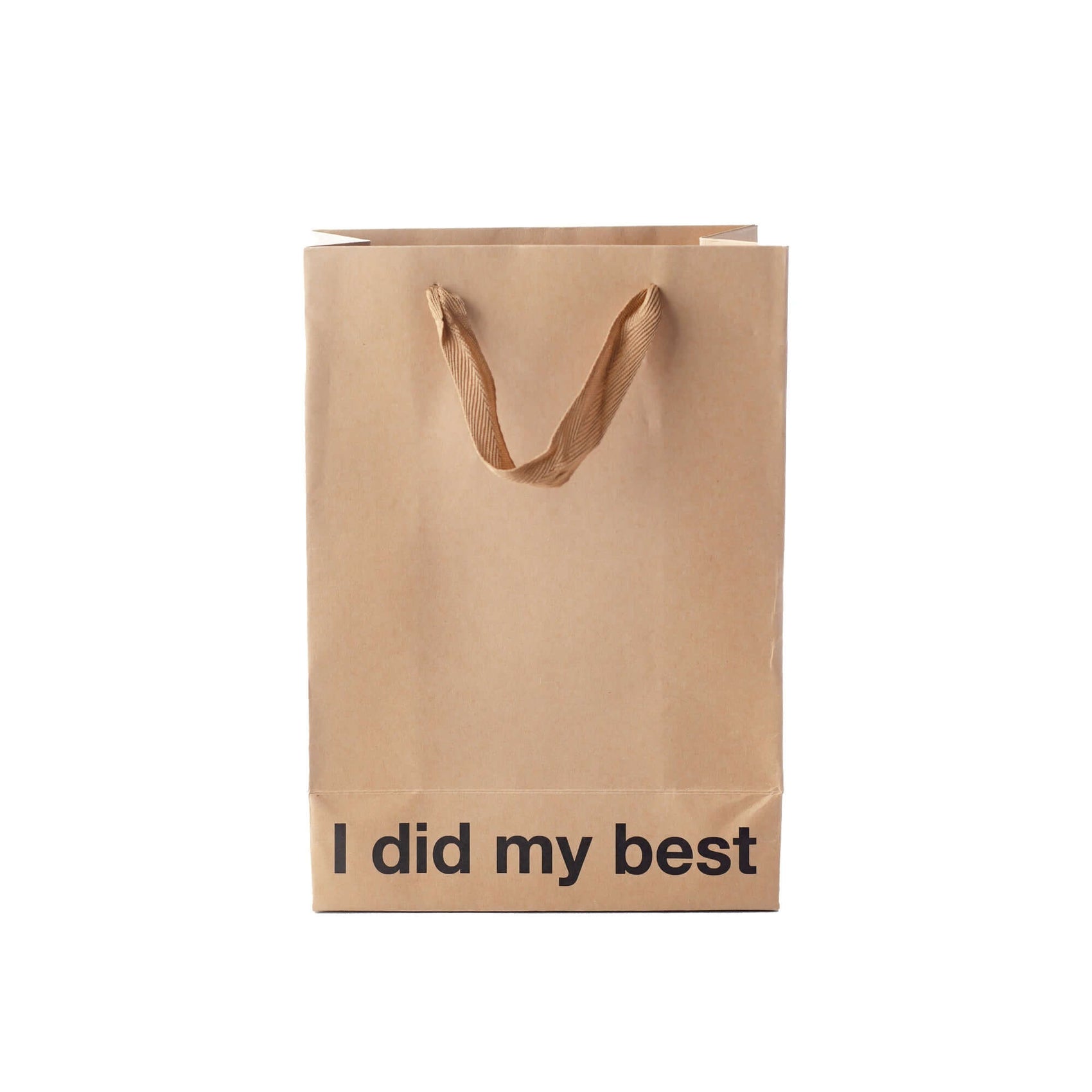 Funny gift bag featuring a kraft design with the phrase 'I did my best' printed in bold letters.