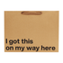 Funny gift bag with kraft material and brown ribbon handle, featuring the text &