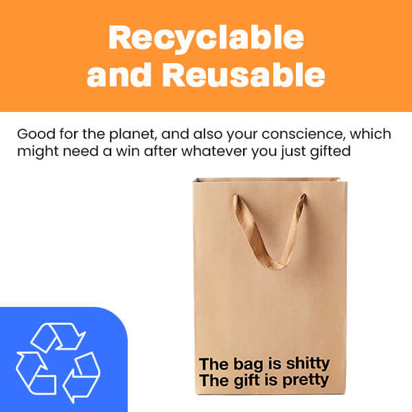 Funny Gift Bag -"The bag is shitty. The gift is pretty." Funny Profanity Gift Bag - MilkToast Brands