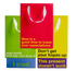 Colored gift bag set featuring funny gift bags with humorous slogans about expectations and presents.
