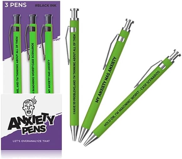 funny pens- 3pc Anxiety Pen Set - MilkToast Brands