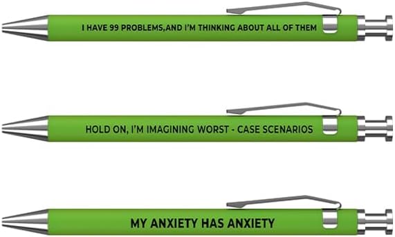 funny pens- 3pc Anxiety Pen Set - MilkToast Brands