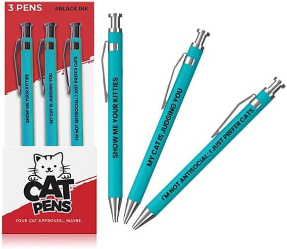 funny pens, 3pc Cat People Pen Set - MilkToast Brands
