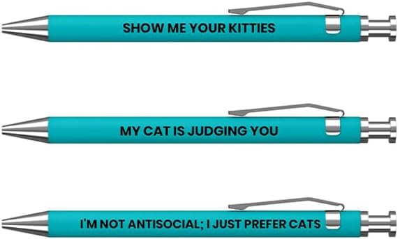funny pens, 3pc Cat People Pen Set - MilkToast Brands