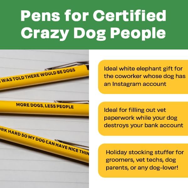 funny pens, 3pc Dog People Pen Set