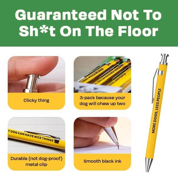 funny pens, 3pc Dog People Pen Set