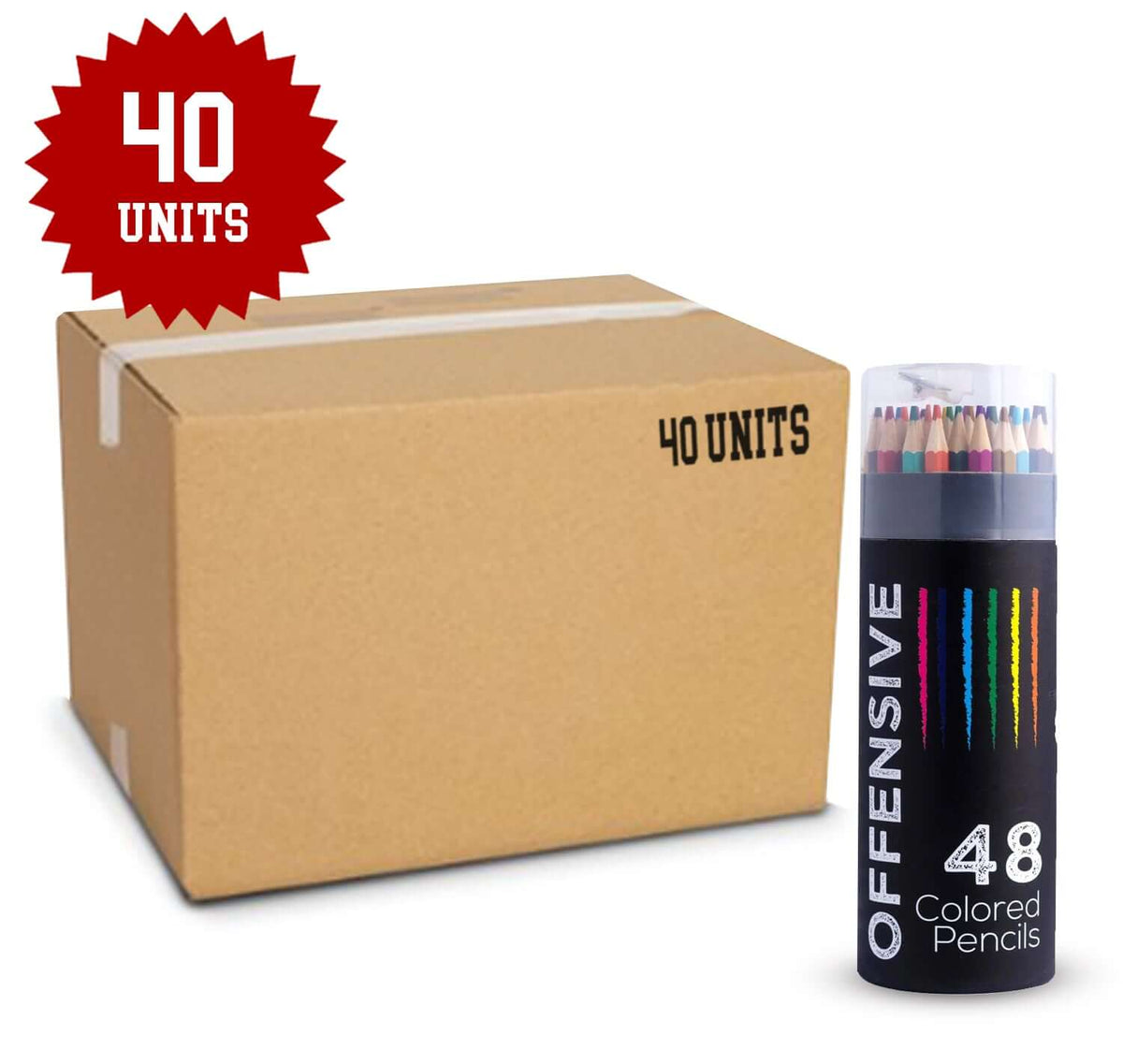 40 wooden colored pencils in vibrant colors for detailed artwork and creative projects.