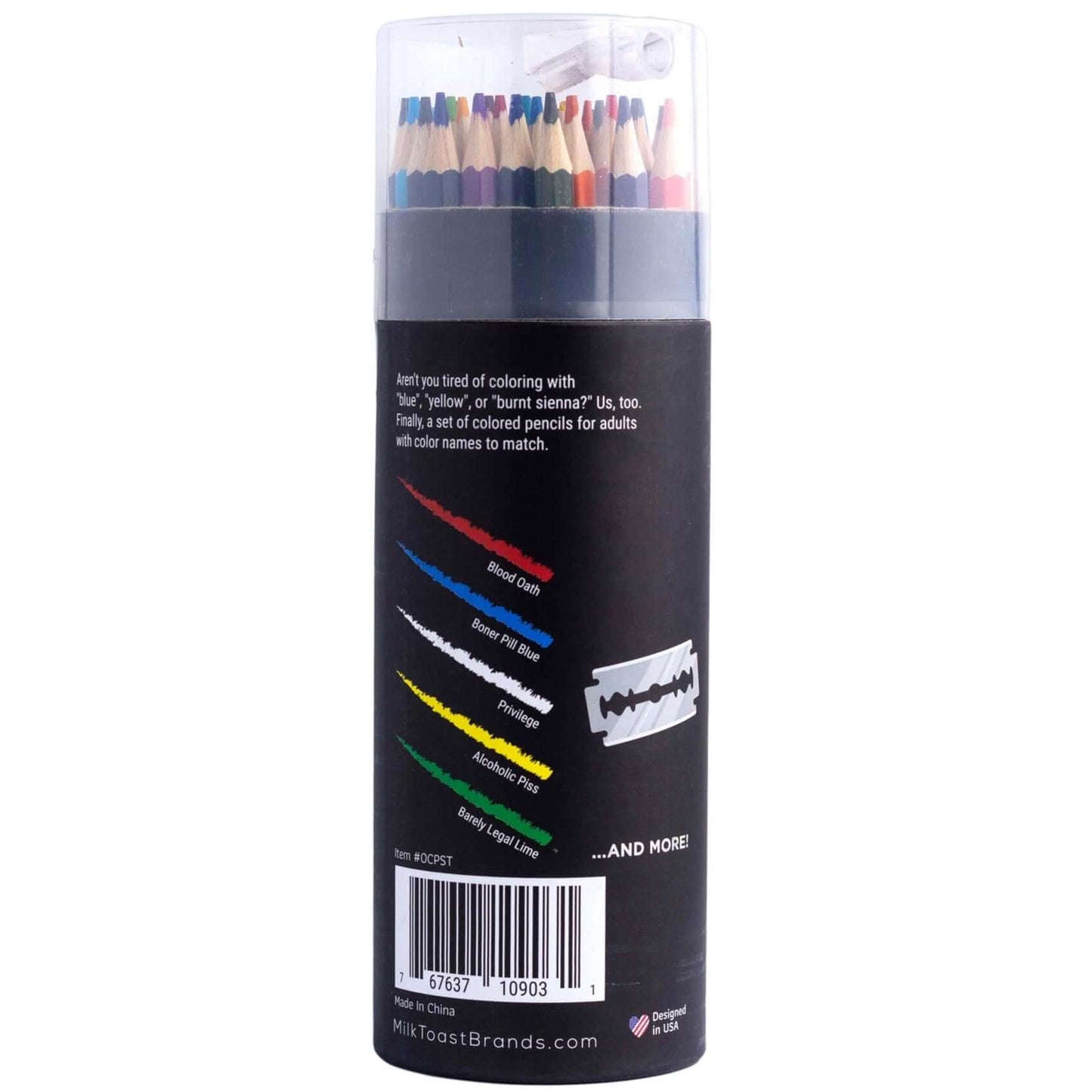 Offensive Colored Pencils set of 48 wooden colored pencils with bold, unique color pencils in pack.