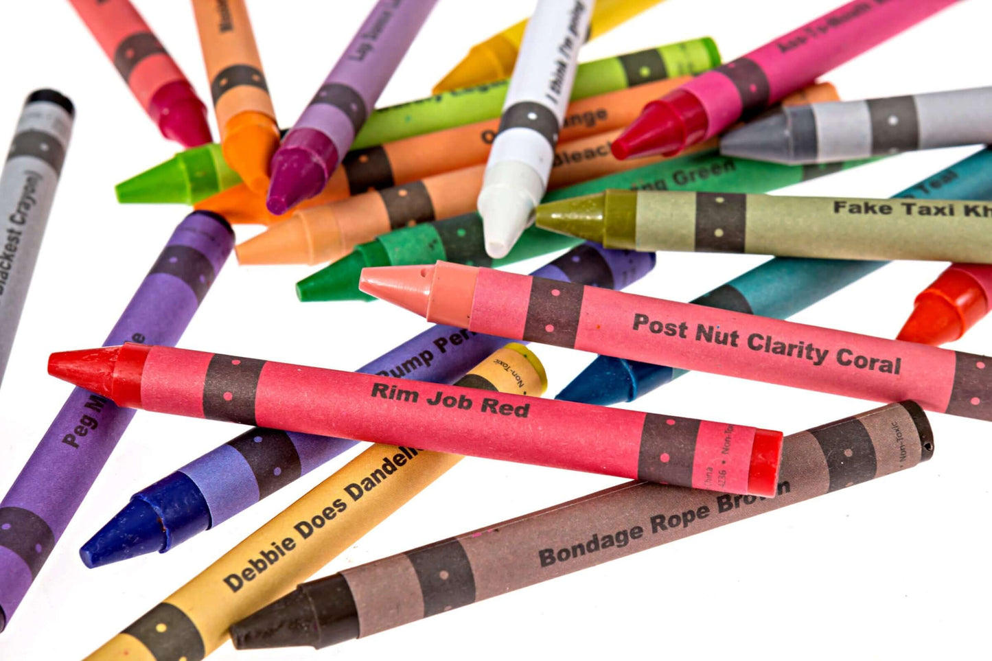 Adult Porn Crayons in a 12 pc crayon box with vibrant crayon colors