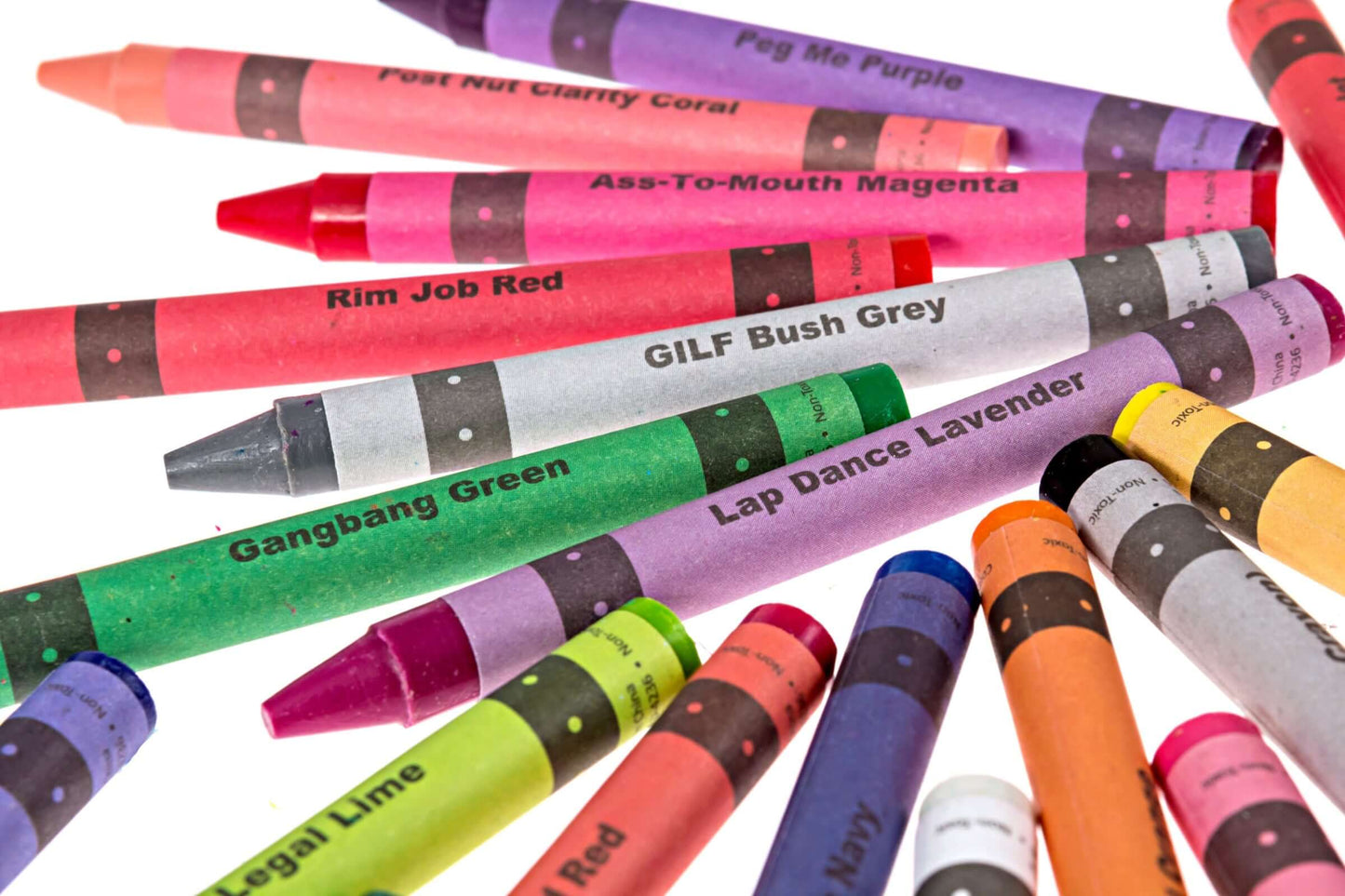 Adult Porn Crayons in a 12 pc crayon box with vibrant crayon colors