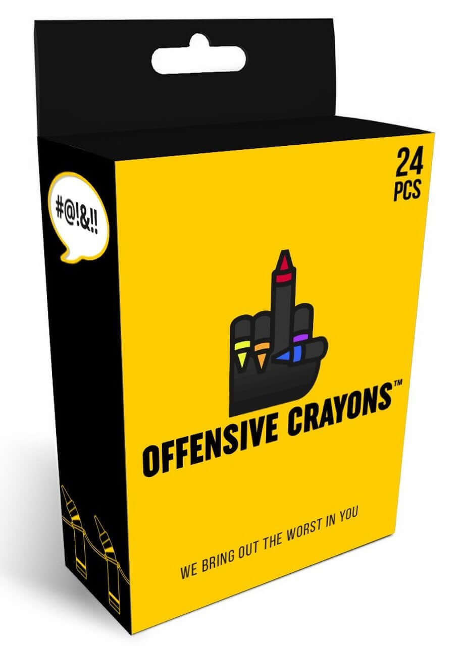 Offensive Crayons 12 pc case, colorful crayons for adults, pencil crayons in bulk.